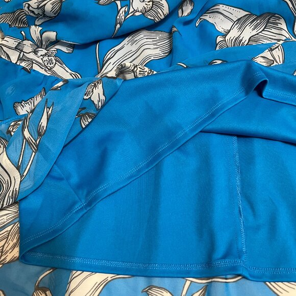 Taylor Small Blue Floral Ruffle Maxi Dress Tiered Boho Spring Summer Lined - Picture 10 of 10